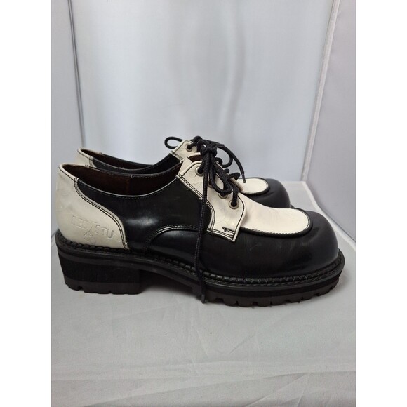 VINTAGE BED STU Creepers Spectator Shoes Black & White Tuxedo Derby Men\'s Sz 10 main image 7